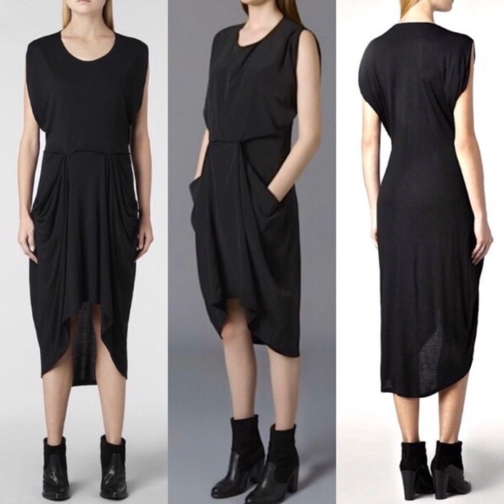 Allsaints Zoe Yunao black dress with pockets